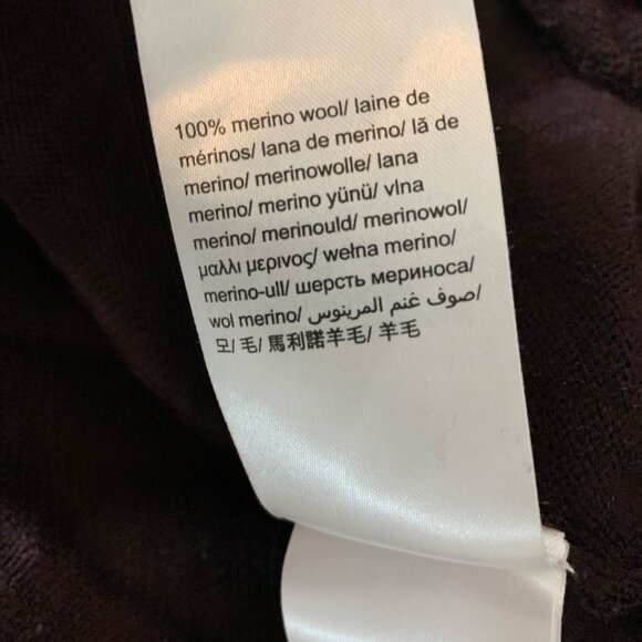 Calvin Klein Burgundy 100% Italian Merino Wool V-Neck Sweater Mens SZ L - Picture 5 of 6